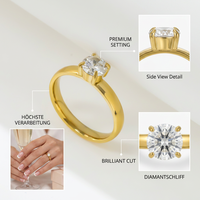 Bijoux en acier inoxydable plaqué or de conception de nuit étoilée à la mode bagues en Zircon de mariage résistantes au ternissement pour filles femmes