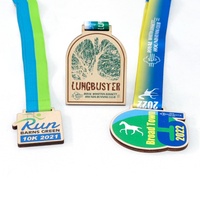 Médaille de Marathon Personnalisée en Bois Transparent Gravée à la Main, Durable, pour Fabricants et Grossistes