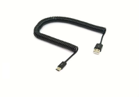 Câble d'extension USB 2.0 rétractable de 3 mètres, conducteur en cuivre spiralé, connecteur mâle-mâle à ressort, longueurs de 1 m/3 m