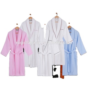 All'ingrosso Unisex sottile Waffle accappatoio solido personalizzato elegante camicia <span class=keywords><strong>da</strong></span> <span class=keywords><strong>notte</strong></span> per le donne e gli uomini termico per la stagione estiva - Product Image 2