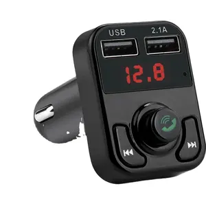 자동차 블루투스 5.0 FM 송신기 무선 핸즈프리 오디오 수신기 자동 MP3 플레이어 2.1A 듀얼 USB 고속 충전기 자동차 액세서리