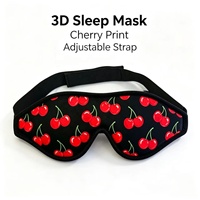 Kersenprint 3D Gecontourd Slaapmasker Ultra Zacht Spons Diep Oogmasker 100% Verduisterend Fruitprint Slaapmasker Vier Seizoenen