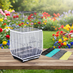 Housse de protection anti-éclaboussures pour cage à oiseaux, écologique, durable, réutilisable, <span class=keywords><strong>en</strong></span> maille anti-éclatement pour protéger les plumes, les débris et les restes alimentaires - Product Image 2