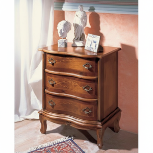 Comò intarariato Comfort con radico e filetto 3 cassetti e piedi di cipolla - Product Image 1