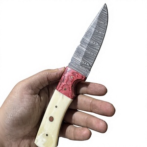 Couteau à lame fixe en acier Damas avec manche coloré, personnalisable, pour la chasse, le camping et la survie - Product Image 4