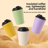 Mug à café 1/2M Half Million 12oz 350ml en acier inoxydable 304, isolation sous vide, isolation thermique 12-24h, avec couvercle, style américain
