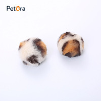 Petora Fournitures pour animaux de compagnie Vente en gros Balle à mâcher interactive apaisante en peluche à imprimé léopard avec herbe à chat pour chaton