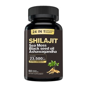 Cápsulas de Minerais Naturais Fulvic All in 1 com LOGO Personalizado, Mistura de Musgo do Mar, Óleo de Semente Negra, Complexo de Ashwagandha e Shilajit - Product Image 1
