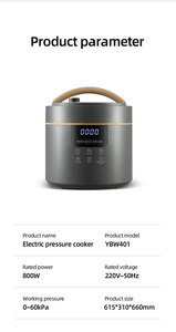 Cuisinière électrique multifonctionnelle intelligente à micro-pression pour usage extérieur, 3L, 4L, 5L, 5-en-1, avec écran LED, 1000W, prix d'usine - Product Image 5