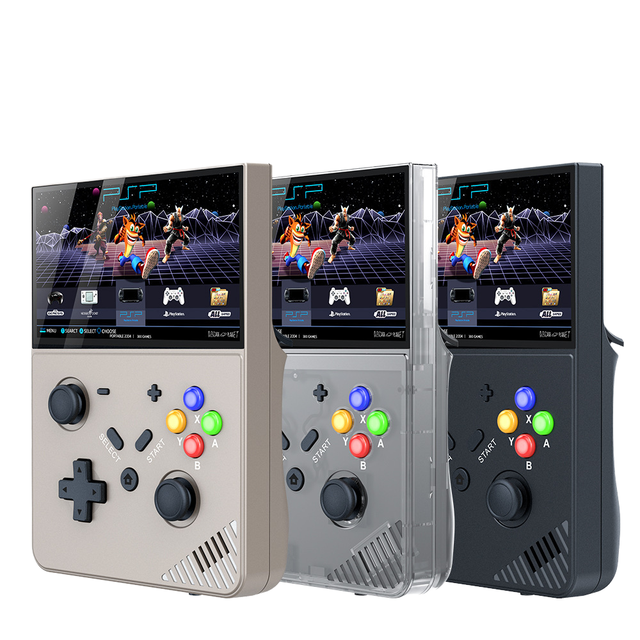 R43 Pro 64G Handheld Game Console 4.3 Inch 3D HD Retro Game Player Easy Install Open Source Linux Sys for PSP PS1 N64 Durable