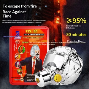 Masker Pemadam Kebakaran Bersertifikat 3C Tahan <span class=keywords><strong>Gas</strong></span> Tahan Asap Tahan Api untuk Rumah Tangga, Penginapan, Hotel, Sekolah, Supermarket, Respirator Kebakaran - Product Image 3