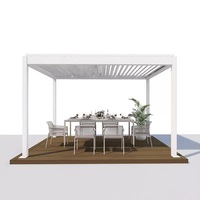 Pergola rétractable en aluminium à lames orientables, pare-soleil, avec auvent motorisé résistant à la décomposition, imperméable et écologique, kit extérieur 4x6