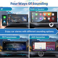 Neuester 11,26 Zoll Tragbarer Carplay-Bildschirm mit Doppelkameras Apple Carplay Auto-Dashcam 4K Vorne+Hinten 1080P