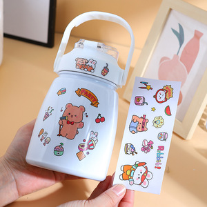 Custom Printing Korean Cartoon Cute White Paper Stickers Creative Ins Style Decorative Clear Stickers Sheet
