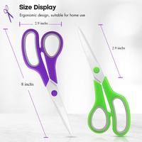 Lames en acier inoxydable personnalisées 8.5 ''Ciseaux d'artisanat avec poignée douce au toucher pour usage de bureau-Coupe polyvalente