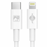 Kabel Data Pengisian Cepat PD 20W 3A Sinkronisasi Data Kecepatan Tinggi TPE Tembaga Berlapis Timah Tipe C ke 8 Pin untuk Perangkat IOS
