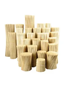 Tusuk sate bambu barbekyu 100 buah tusuk sate BBQ bambu panggang Shish Kabob tongkat bambu alami untuk barbekyu