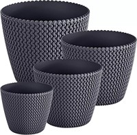 Pot de fleurs en plastique à texture tressée en rotin 3D, style nordique moderne, pour bureau, balcon, salon, plantes succulentes
