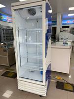 Nuevo Enfriador de Bebidas LG-468 F, Refrigerador Exhibidor de Bebidas con Puerta de Vidrio Simple para Supermercados y Hoteles