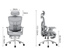 Chaise de jeu ergonomique à dossier haut pivotante, chaise de bureau ergonomique en maille, chaise de bureau pivotante avec roulettes en nylon
