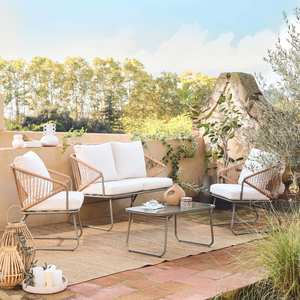 Ensemble <span class=keywords><strong>de</strong></span> <span class=keywords><strong>salon</strong></span> <span class=keywords><strong>de</strong></span> jardin AJUNION, structure en acier, mobilier <span class=keywords><strong>de</strong></span> <span class=keywords><strong>balcon</strong></span>, ensemble <span class=keywords><strong>de</strong></span> <span class=keywords><strong>salon</strong></span> en résine plastique effet corde pour <span class=keywords><strong>4</strong></span> <span class=keywords><strong>personnes</strong></span> - Product Image 2