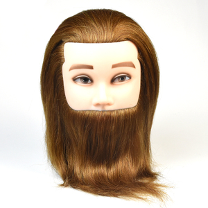 Testa di Manichino Maschile con Barba per Formazione in Parruccheria, 8 Pollici, Capelli Umani Naturali, Modello di Testa con Barba per <span class=keywords><strong>Uomo</strong></span> - Product Image 4