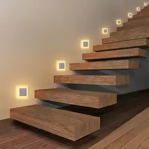 85-265v indoor led step light square warm white stair wall light damp locaiton