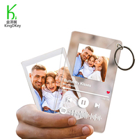 Porte-clés en acrylique personnalisé avec photo imprimée, plaque de chanson, porte-clés musical Spotify, porte-clés personnalisé avec photo