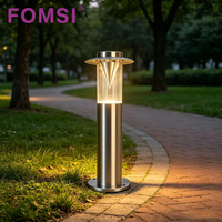 Lampe de jardin LED extérieure FOMSI, étanche, en acier inoxydable, éclairage décoratif pour pelouse, IP44, globe en verre, lampe de pelouse, éclairage de chemin
