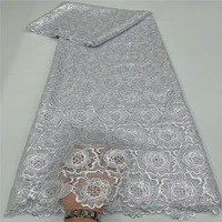 Tissu en dentelle à paillettes brodées et perlées, écologique, pour robes de mariée et robes de soirée