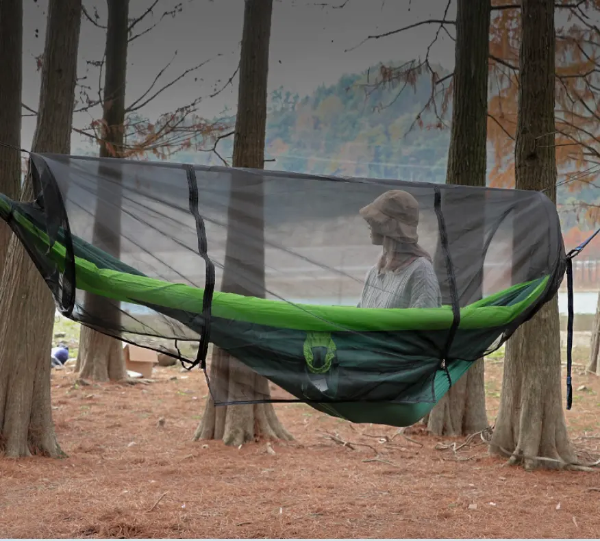 Dubbele Opblaasbare Hangmat Buiten Schommel Volwassen Kinderen Anti-Rollover Wild Camping Anti-Klamboe Hangmat Bed