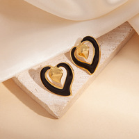 Boucles d'oreilles clous en émail texturé coloré de luxe Gaovo Niche Premium pour femmes, bijoux en acier inoxydable résistant au ternissement