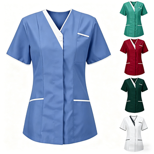 Uniformes Personalizados de Alta Calidad para Recepcionistas de Hospital, Uniformes Médicos Color Verde Azulado para Mujer, Trajes Quirúrgicos - Product Image 2