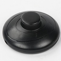 Interrupteur à pédale rétro noir et blanc à motif spirale circulaire 317 pour lampe de bureau et lampe sur pied