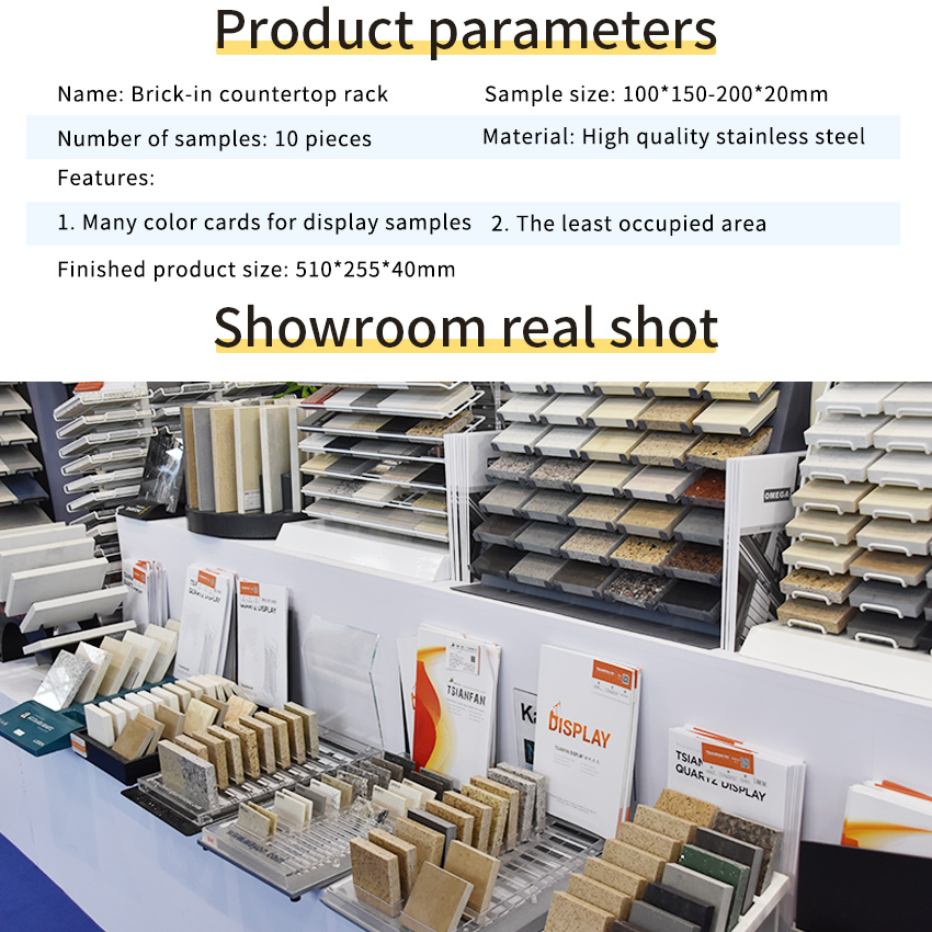 Wholesale Retail Quartz Sample Tabletop Racks Mosaic Granite Marble Artificial Stone Table Display Rack Countertop Tile Display