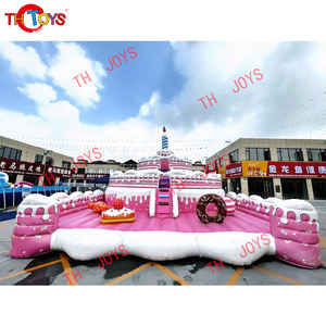 <span class=keywords><strong>Location</strong></span> de gâteau d'<span class=keywords><strong>anniversaire</strong></span> à thème en PVC rose Jumping Castle Bounce House - Product Image 5