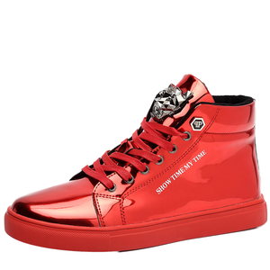 Chaussures montantes rétro confortables à lacets pour hommes, version coréenne, grande taille, style étudiant, sport et loisirs, semelle épaisse, effet miroir - Product Image 1