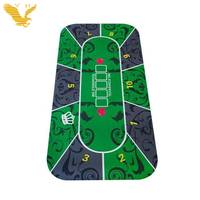 Tapis de poker portable en feutre vert YH 180*90cm, vente chaude, pour le divertissement et les jeux d'argent, adapté au Texas Holden