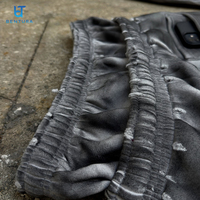 Pantalon de survêtement vintage à jambes larges et double taille, en coton délavé à l'acide, avec logo personnalisé DTG, par le fabricant BENTURA