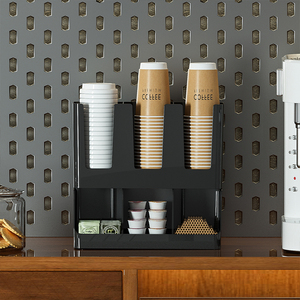 Organisateur de gobelets jetables WANUO pour restaurant, organisateur de bar à café à 2 niveaux, porte-gobelets pour gobelets jetables - Product Image 3