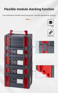 <span class=keywords><strong>Caja</strong></span> <span class=keywords><strong>de</strong></span> Belleza Multifuncional Portátil e Impermeable, <span class=keywords><strong>Caja</strong></span> <span class=keywords><strong>de</strong></span> <span class=keywords><strong>Herramientas</strong></span> <span class=keywords><strong>de</strong></span> Plástico con 7-9 Compartimentos, Capacidad <span class=keywords><strong>de</strong></span> 10-20L, Cierre <span class=keywords><strong>de</strong></span> Hebilla, Ruedas, Color Marrón - Product Image 3