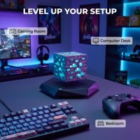 Support d'affichage à lévitation magnétique avec lumière LED, présentoir rotatif en cube acrylique, ornement suspendu créatif pour cadeau