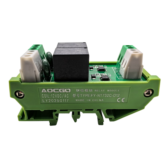 2 Channel 10A 250VAC/30VDC 12V DIN Rail Mount Relay Module