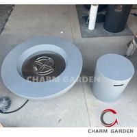 Couvercle de bouteille de gaz rond de foyer Table d'appoint extérieure moderne Table de ciment de patio de jardin pour le patio