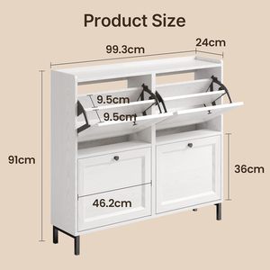 Nordic Style Steel <strong>Small</strong> Flip Shoe Storage <strong>Cabinet</strong> for Apartment Entrance and <strong>Hallway</strong> Shoe Rack - Product Image 2
