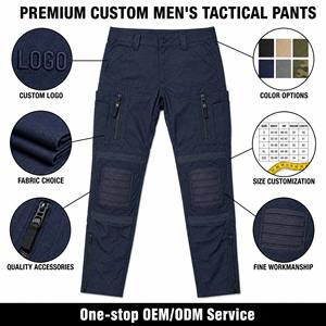 <span class=keywords><strong>Pantalon</strong></span> cargo tactique marine pour homme en tissu Ripstop avec genouillères intégrées, multiples poches zippées, genoux articulés, vêtements de travail en gros - Product Image 2