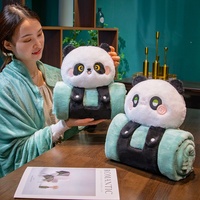 Oreiller en peluche long de dessin animé super doux 80*100cm couvertures en peluche 2 en 1 Capybara Panda lapin ours chien conceptions pour l'hiver