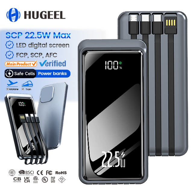 Factory Price 10000mAh Power Bank High Capacity Powerbanks with Type C Cable PD20W Fast Charging for Phone Batterie Externe Kit