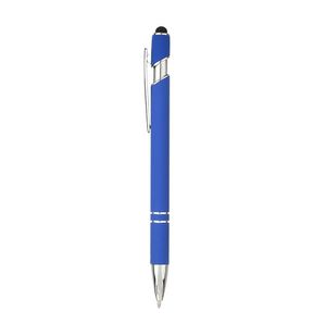 Stylo publicitaire promotionnel 2-en-1 en métal personnalisé avec logo, stylet tactile en caoutchouc souple, vente en gros - Product Image 2