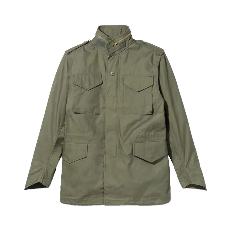 Abrigo largo de invierno para hombre, chaqueta acolchada de algodón verde militar, gruesa, personalizada, 2022